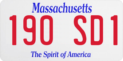 MA license plate 190SD1