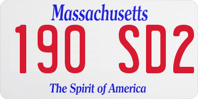 MA license plate 190SD2