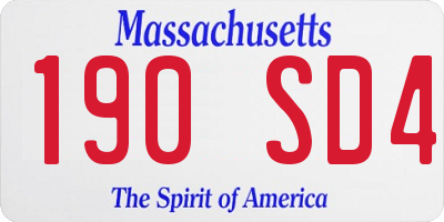 MA license plate 190SD4