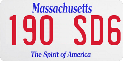 MA license plate 190SD6