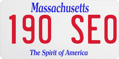 MA license plate 190SE0