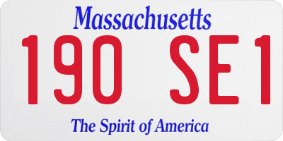 MA license plate 190SE1