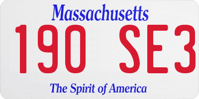 MA license plate 190SE3