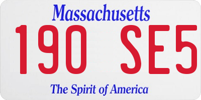 MA license plate 190SE5
