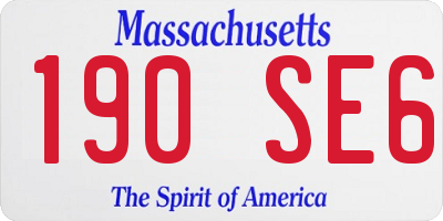 MA license plate 190SE6