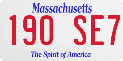 MA license plate 190SE7
