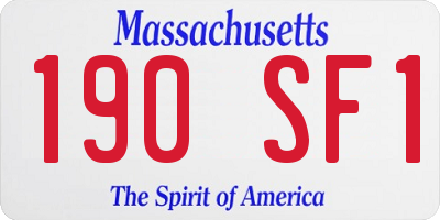 MA license plate 190SF1