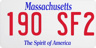MA license plate 190SF2
