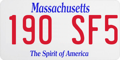 MA license plate 190SF5
