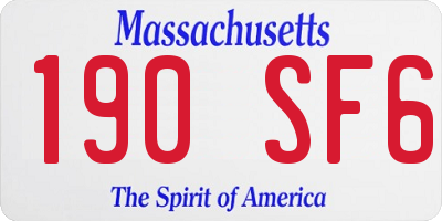 MA license plate 190SF6