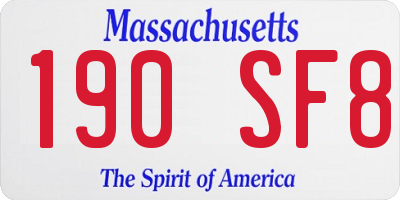 MA license plate 190SF8