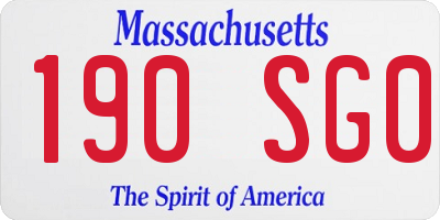 MA license plate 190SG0