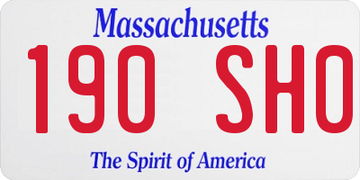 MA license plate 190SH0