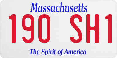 MA license plate 190SH1