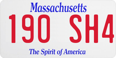 MA license plate 190SH4
