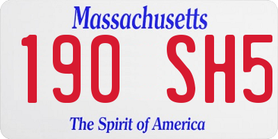 MA license plate 190SH5