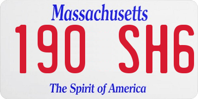MA license plate 190SH6