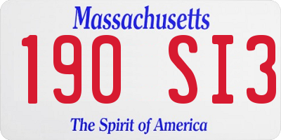 MA license plate 190SI3