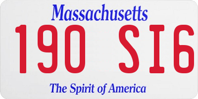 MA license plate 190SI6