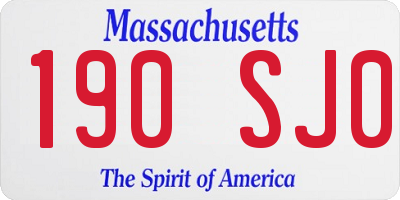 MA license plate 190SJ0