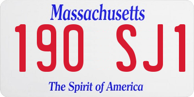 MA license plate 190SJ1