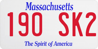 MA license plate 190SK2