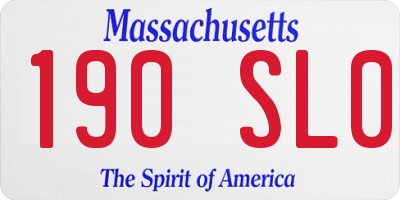 MA license plate 190SL0