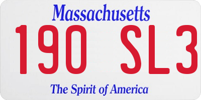 MA license plate 190SL3