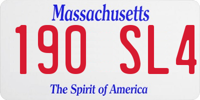 MA license plate 190SL4
