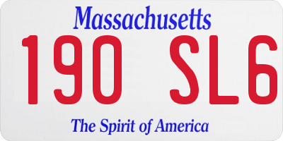 MA license plate 190SL6