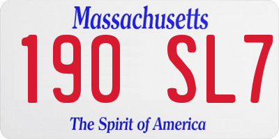 MA license plate 190SL7