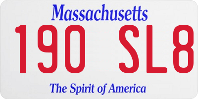 MA license plate 190SL8