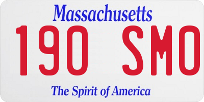 MA license plate 190SM0