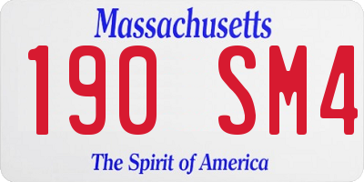 MA license plate 190SM4