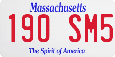 MA license plate 190SM5