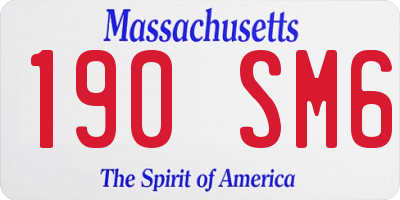 MA license plate 190SM6