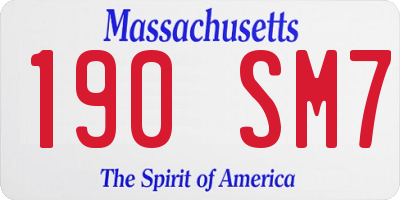 MA license plate 190SM7