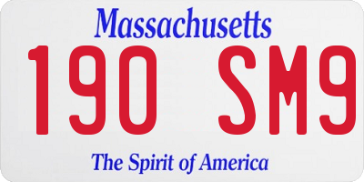 MA license plate 190SM9