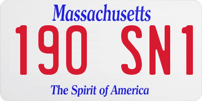 MA license plate 190SN1