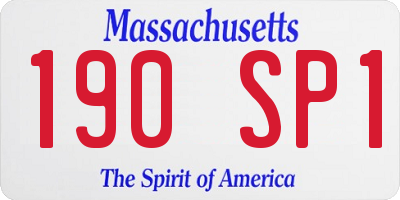 MA license plate 190SP1