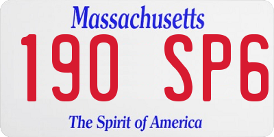 MA license plate 190SP6