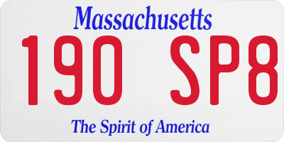 MA license plate 190SP8