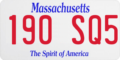 MA license plate 190SQ5