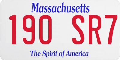 MA license plate 190SR7