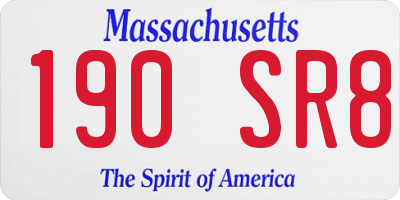 MA license plate 190SR8