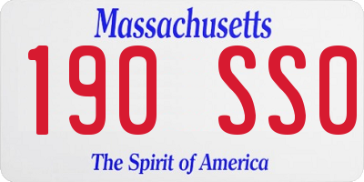 MA license plate 190SS0