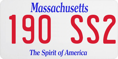 MA license plate 190SS2
