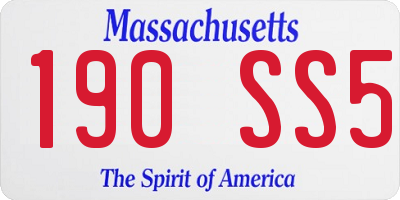 MA license plate 190SS5