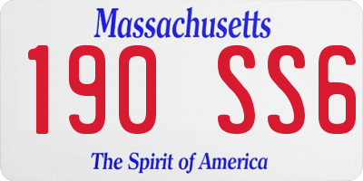 MA license plate 190SS6