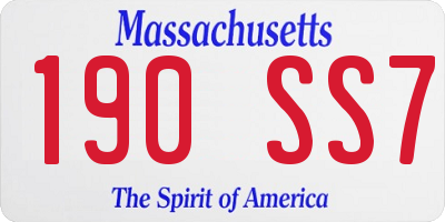 MA license plate 190SS7